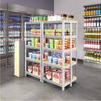 Yaheetech Standing Shelf Units, 5 Tier Storage Shelf, Heavy Duty Shelving, Adjustable Garage Shelves, Utility Rack Shelf Unit, Basement Warehouse Shed, 35.5″W× 12″D × 71″H - Silver