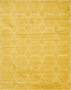 Unique Loom Trellis Frieze Collection Area Rug - Geometric (8' x 10', Yellow/ Ivory)