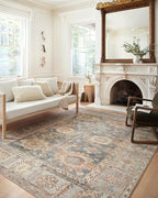 Loloi Margot Collection MAT-03 Ocean/Spice 2'-6" x 9'-6" Runner Rug feat. CloudPile, No-Shed Easy Clean Large Patterned Area Rug for Living Room, Bedroom, Dining Area