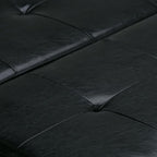 SIMPLIHOME Dover 36 inch Wide Contemporary Square Coffee Table Storage Ottoman in Midnight Black Vegan Faux Leather, Assembled, For the Living Room and Bedroom