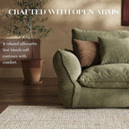 81'' Down Blend Loveseat, Deep Seat Cloud Sofa with Feather-Filled Cushions, Ultra Soft Sink-in Comfort Couch for Living Room, Modern Oversized Sofa – Sage Mist