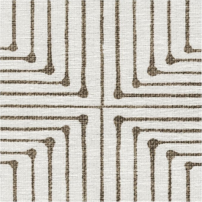 RUGGABLE x Jonathan Adler Machine Washable Modern Area Rug – Inkdrop Camel & Ivory 8x10, Stain-Resistant, Non-Slip – Large Rugs for Living Room, Bedroom, Hallway, Entryway & Office–with Standard Pad