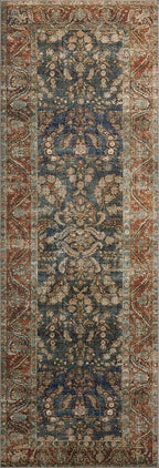 Loloi Chris Loves Julia Jules Collection JUL-10 Ocean/Spice 5'-0" x 7'-6", .13" Pile Height, Area Rug