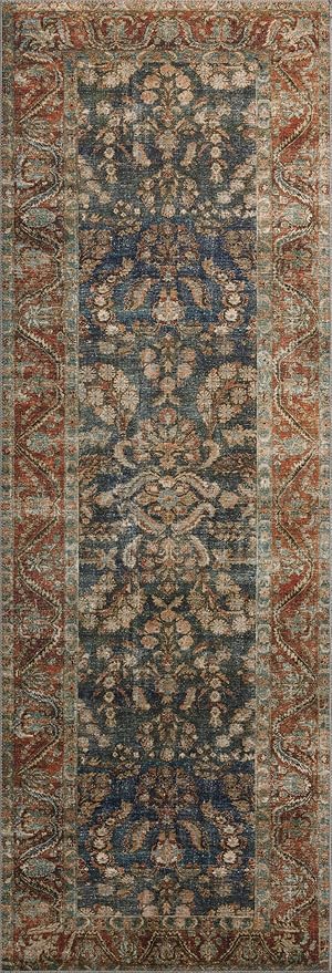 Loloi Chris Loves Julia Jules Collection JUL-10 Ocean/Spice 5'-0" x 7'-6", .13" Pile Height, Area Rug