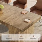 Tribesigns 70.9-Inch Executive Desk, Large Wooden Computer Office Desk, Modern Writing Table Business Workspace Home Office Furniture with Arched Design, Rustic Wood Grain