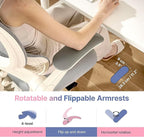 HINOMI Q2 Ergonomic Office Chair with Lumbar Support & Adjustable Headrest, Cushion Seat with Flip-Up Arms, Reclining Computer Seating with Footrest, Stylish Desk Model for Home (Pink)