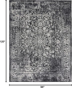 SAFAVIEH Area Rug 8x10 - Evoke Collection - Large - Black & Grey, Distressed Design, Non-Shedding & Easy Cleaning, Ideal for Living Room, Bedroom, Dining Space (EVK256R)