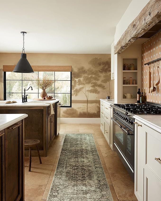 Loloi Magnolia Home by Joanna Gaines Sinclair Collection SIN-01 Pebble/Taupe 3'-6" x 5'-6", .25" Pile Height, Machine Washable, Accent Rug