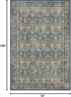 RUGGABLE x Morris & Co Machine Washable Area Rug – Honeysuckle & Tulip Blue 6x9, Stain-Resistant, Non-Slip – Medium Rugs for Living Room, Bedroom, Hallway, Entryway & Office–with Cushioned Pad
