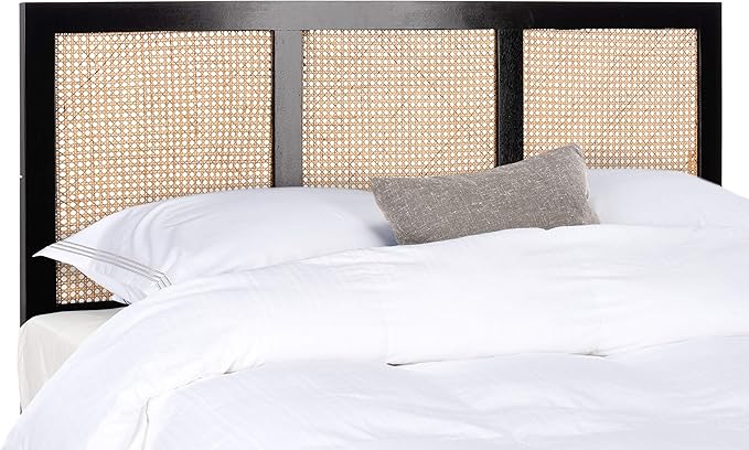 SAFAVIEH Home Collection Vienna Black Cane Queen Headboard Platform