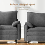 Vesgantti 40" Single Seat Sofa, Comfy Cloud Couch Deep Seat Upholstered Couch Chenille Modern Sofa with Armrest Pillow, Easy Assembly for Living Room, Bedroom and Apartment, Gray
