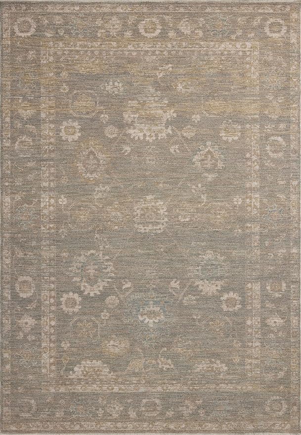 Loloi Chris Loves Julia Louisa Collection LOI-04 Lagoon/Ivory 2'-3" x 3'-10", .38" Pile Height, Accent Rug