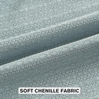 FUTEI Dusty Blue Chenille Throw Pillow Covers 22x22 Inch Set of 2,Soft Striped & Diamond Textured Cushion Cases,Modern Home Decor for Couch Living Room