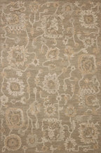 Loloi Chris Loves Julia Dorothea Collection DRT-01 Oak/Natural 8'-6" x 11'-6" Area Rug Wool Neutral Floral Living Room Bedroom Carpet