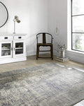 Loloi Teagan Collection TEA-05 Denim/Slate 2'-8" x 4' Accent Rug, Large, Soft Neutral Rug, High-Traffic for Living Room, Bedroom, Home Office, Dining Area