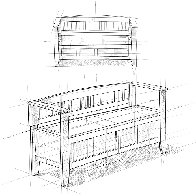 SIMPLIHOME Brooklyn Entryway Storage Bench - 48 inch Wide Solid Wood Storage Seat in Farmhouse Grey, Contemporary Bench for Entryway or Living Room with Lift-Up Lid and Slatted Backrest