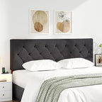 Queen Upholstered Headboard Only for Bed Frame from 49”-62”, Adjustable Height Queen XL Headboards with Durable Wood Legs, Fabric Bed Board in Modern Button Design, Dark Grey