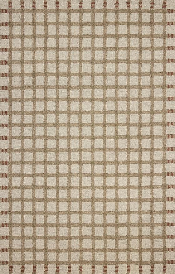 Loloi Magnolia Home by Joanna Gaines Waylon Collection WAY-02 Natural/Rust 5'-0" x 7'-6" Area Rug