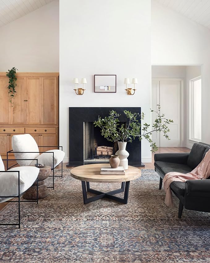 Loloi Chris Loves Julia Jules Collection JUL-06 Denim/Spice 8'-6'' x 11'-6'', .13" Pile Height, Area Rug