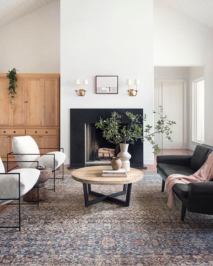 Loloi Chris Loves Julia Jules Collection JUL-06 Denim/Spice 9'-6" x 14', .13" Pile Height, Area Rug