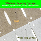 Organic Compostable Biodegradable Cellulose Sponges for Cleaning Kitchen Dishes/Sink/Pot/Potato, 15 Pack