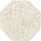 Unique Loom Solid Shag Collection Area Rug (6' 1" Octagon, Snow White)