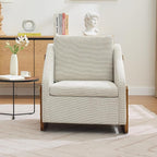 Modern Upholstered Armchair with Wooden Frame, 29" W x 29" D x 29" H, Light Gray Chenille Fabric, Living Room Accent Chair