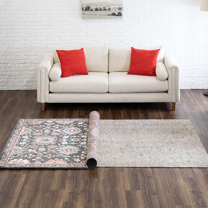 Mohawk Home 2' 6" x 9' 6" Non Slip Grip Rug Pad 1/4" Thick Dual Surface Felt Cushion + Rubber Gripper - Safe for All Floors