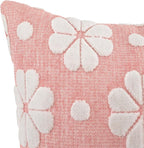 kate spade new york Spade Floral Decorative Pillow, 20" x 20" Throw Pillow for Bed or Sofa, Textured Cotton and Polyester Blend Cover, Pink