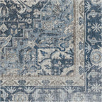 RUGGABLE Washable Vintage Runner Rug – Kamran Admiral Blue 2.5x7, Stain-Resistant, Non-Slip Hallway Runner – Machine Washable Rug for Hallway, Entryway, Living Room & Kitchen–with Standard Pad