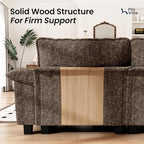 PHI VILLA Oversized Single Sofa with Deep Seat, Armchair for Small Spaces Bedroom Reading Modern, 1 Seater Comfy Reading Accent Chair, Chenille Fabric, Taupe
