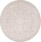 SAFAVIEH Reflection Collection Area Rug - 6'7" Round, Cream & Ivory, Non-Shedding & Easy Cleaning, Ideal for Living Room, Bedroom (RFT665D)