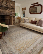 Loloi Chris Loves Julia Ida Collection IDA-02 Stone/Gold 9'-3" x 13'-1", .19" Pile Height, Area Rug