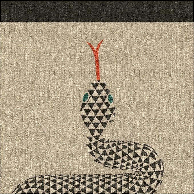 RUGGABLE x Jonathan Adler Machine Washable Modern Area Rug – Venom Neutral 8 ft Round, Stain-Resistant, Non-Slip – Large Rugs for Living Room, Bedroom, Hallway, Entryway & Office–with Standard Pad