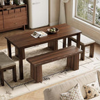 LITTLE TREE 47-Inch Wooden Entryway Bench, Farmhouse Dining Bench with Sturdy Frame for Dining Room, Bedroom, Living Room Hallway Kitchen, Easy Assembly (Mahogany)