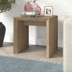 Henn&Hart 22" Wide Rectangular Side Table in Weathered Gray, for Home, Living Room, Bedroom, Entertainment Room, Office