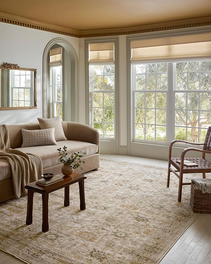 Loloi Magnolia Home by Joanna Gaines Pace Collection PAC-04 Natural/Multi 5'-3" x 5'-3" Round Area Rug