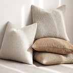 Foindtower Set of 2, Decorative Textured Boucle Throw Pillow Covers Accent Solid Pillow Cases Neutral Cozy Couch Cushion Case for Chair Sofa Bedroom Living Room Home Decor 16 x 16 Inch Ivory Beige