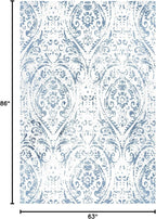 Home Dynamix Nicole Miller Patio Sofia Juniper Indoor/Outdoor Area Rug 5'2"x7'2", Distressed Damask Ivory/Blue