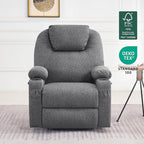 MCombo Power Lift Recliner Chair for Elderly, Lift Chair with Heat and Massage for Tall People, USB&Type C Ports, Extended Footrest, Cup Holders, Fabric 7516 (Large,Dark Grey)
