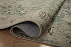 Loloi Magnolia Home by Joanna Gaines Sinclair Collection SIN-05 Jade/Sand 2'-3" x 3'-9", .25" Pile Height, Machine Washable, Accent Rug
