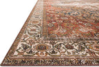 Loloi Layla Collection LAY-05 Ocean/Multi 5'-0" x 7'-6" .13" Thick Area Rug, Soft, Durable, Vintage Inspired, Distressed, Low Pile, Non-Shedding, Easy Clean, Printed, Living Room Rug