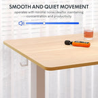 FLEXISPOT One-Piece Electric Standing Desk, 48 x 30 Inches Adjustable Desk with Seamless Desktop, Memory Controller Height Adjustment (White Frame + Maple Desktop, 2 Packages)