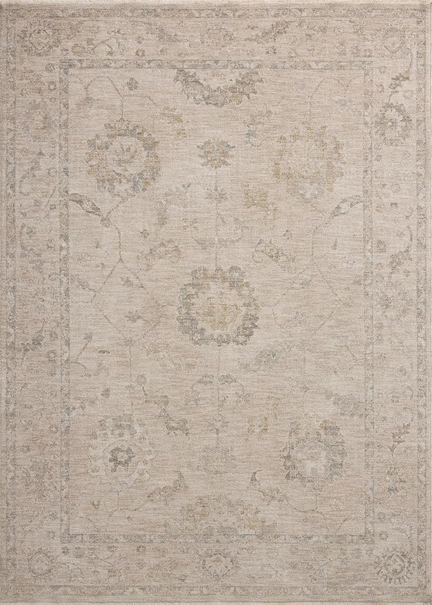 Loloi Chris Loves Julia Louisa Collection LOI-02 Oatmeal/Slate 9'-6" x 13'-1", .38" Pile Height, Area Rug