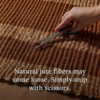 Loloi Leanne Ford Weatherstaff Collection WTS-01 Espresso/Natural 8'-6" x 11'-6" Area Rug Jute, Striped, Neutral, Living Room, Bedroom, Dining Room