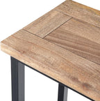 SIMPLIHOME Skyler 18-inch Wide Solid Mango/Metal Industrial C-Shaped End Table in Natural/Charcoal for Living Room, Office, or Bedroom, Assembled