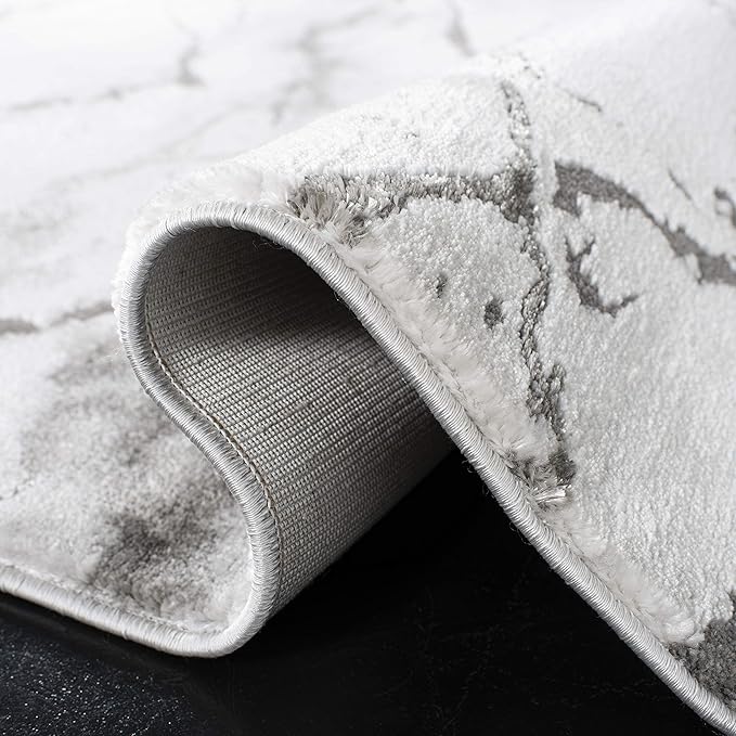 SAFAVIEH Craft Collection Runner Rug - 2'3" x 14', Grey & Silver, Modern Abstract Design, Non-Shedding & Easy Care, Ideal for High Traffic Areas in Living Room, Bedroom (CFT877G)
