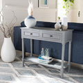 SAFAVIEH Home Collection Tate Distressed Grey 2-Drawer Bottom Shelf Console Table CNS5720C