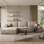 108" Sectional Couches for Living Room Modern Modular Sofa with L-Shape Couchs Upholstered Boneless Couch Deep Seat Sectional Couch with Chaise (Camel, Left Facing Chaise+2Seaters)