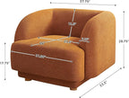 VANOMi Oversized Living Room Chair, Modern Comfy Accent Barrel Chairs, Single Sofa Chair with Wood Legs, Upholstered Armchair for Bedroom, Office, Waiting Room (Curry)